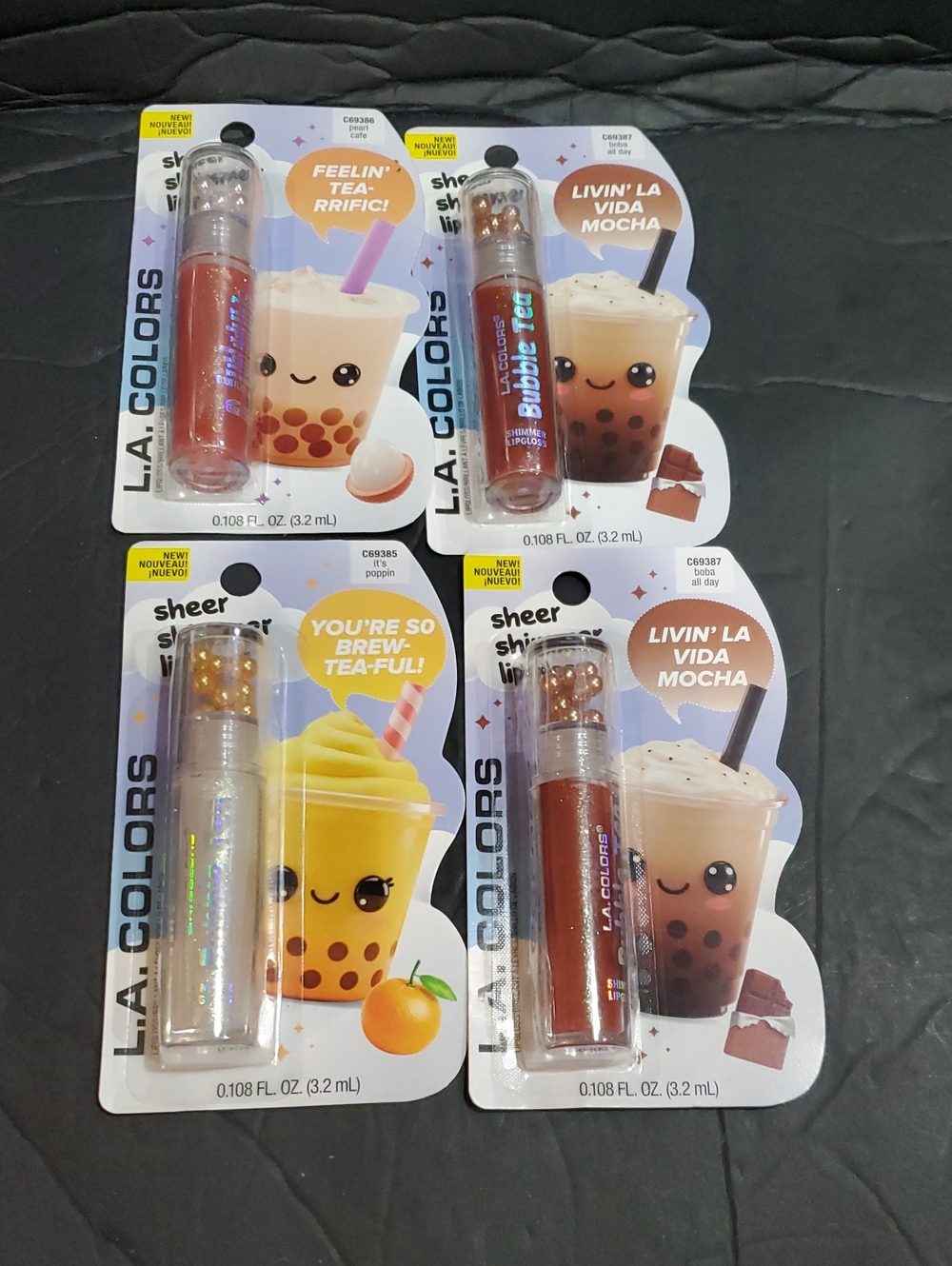 2pack bobba tea inspired sheer shimmer lipgloss set brand new